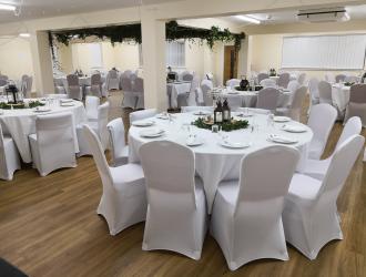white wedding setting
