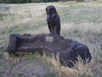 bench with owl